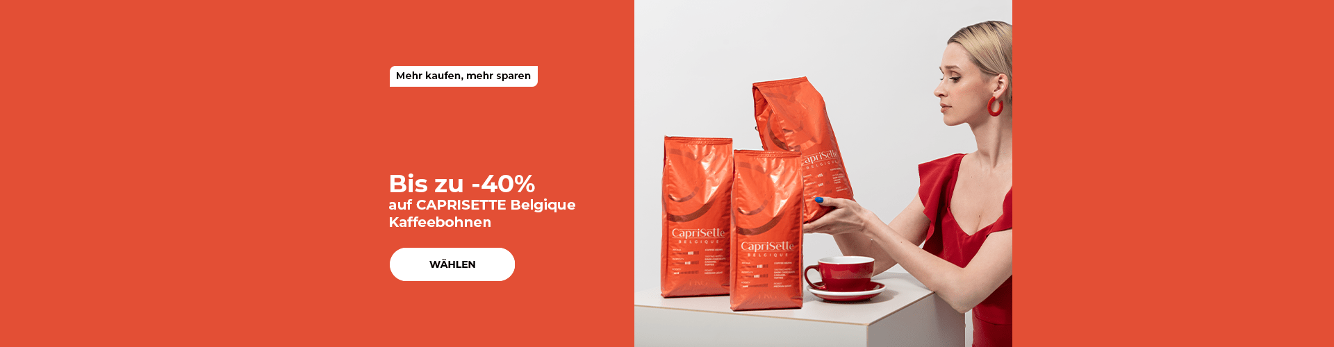 Bis zu -40% auf CAPRISETTE Belgique Kaffeebohnen