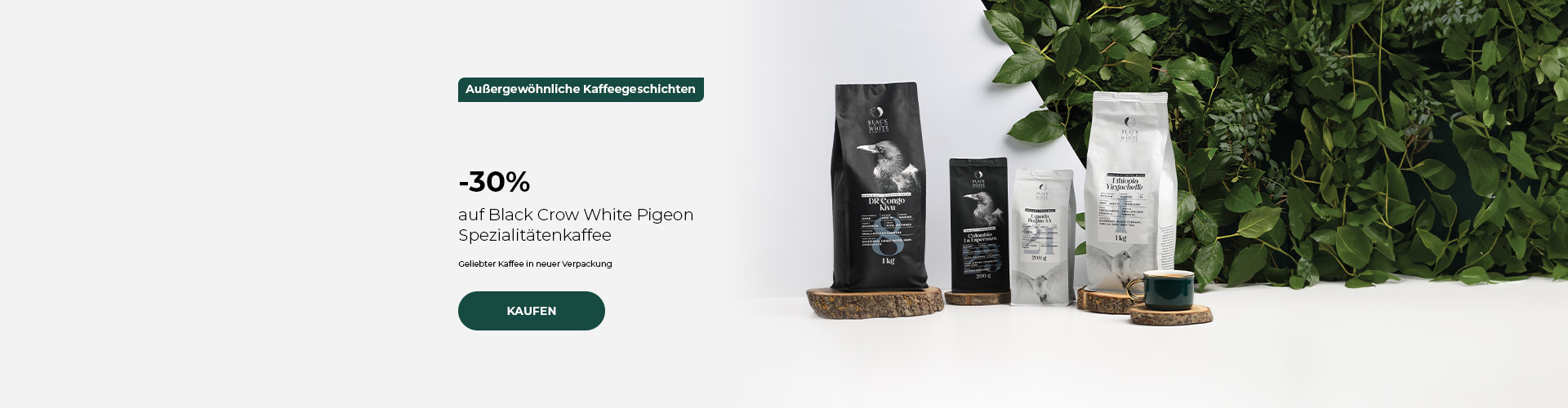 -30% auf Black Crow White Pigeon Spezialitätenkaffee